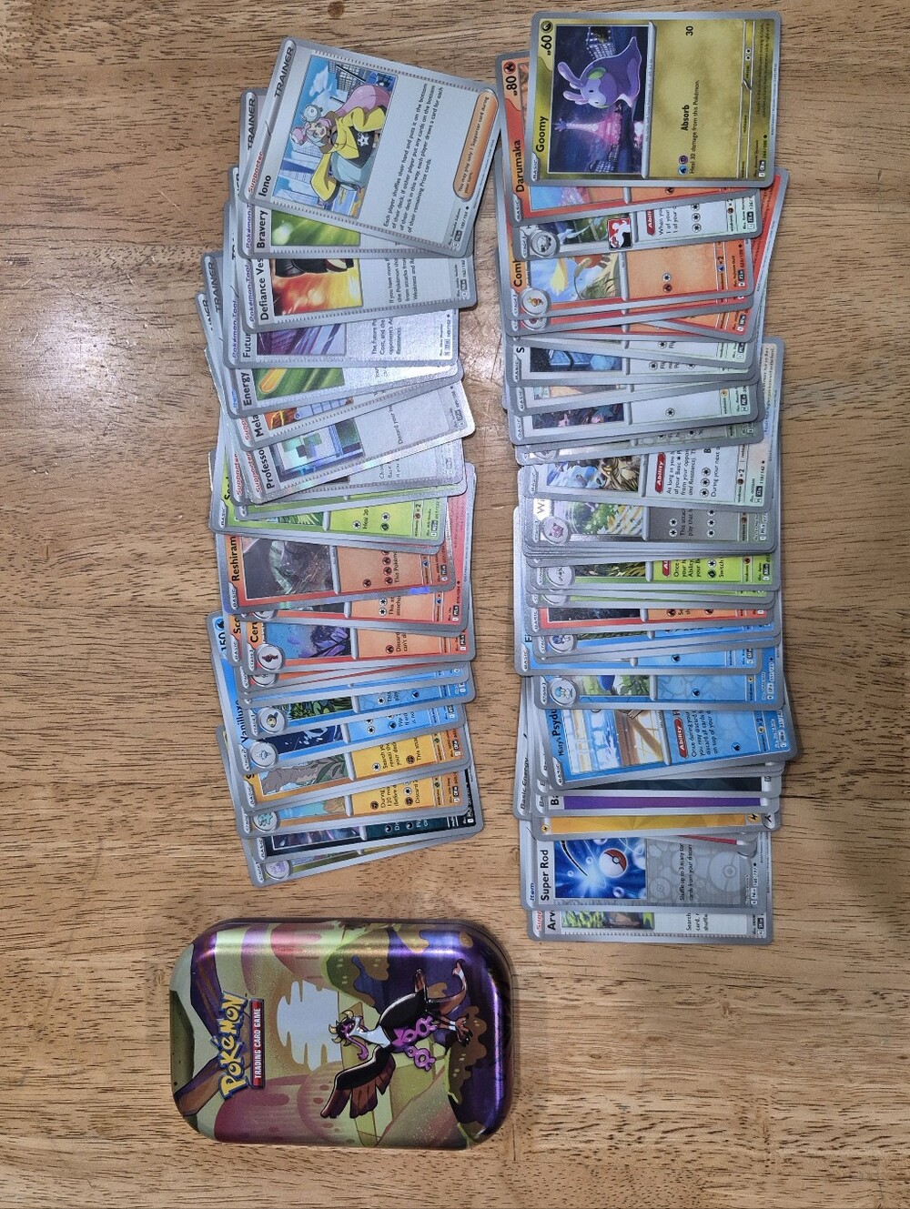 Pokemon misc card bundle 75 cards with  collectible mini tin